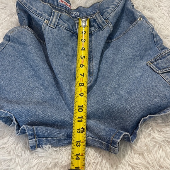 NO EXCUSES SIZE 12 Denim Blue Women's Shorts CARGO POCKET - Picture 5 of 10
